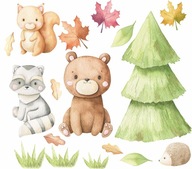 Samolepky na stenu pre deti WOODLAND ANIMALS 4