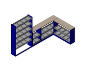 Vstavaná 3 knižnica 170x110x29 stôl 275x80x29