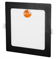 LED panel, zápustný, sadrokartónový, čierny, stropné štvorcové svietidlo, 24W