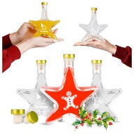 5x fľaša CHRISTMAS STAR 200 ml S POTLAČOU na likéry, víno