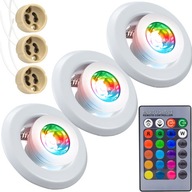 3x HALOGÉNOVÝ LED STROPNÝ BIELY S FARBAMI ?AR?WK? RGB LED DIAĽKOVÉ OVLÁDANIE