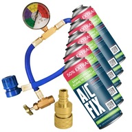 A/C FIX 5xGas do klimatizácie R1234YF +40% +manometer +Adaptér R1234yf 3130g