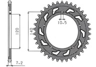 SUNSTAR zadné ozubené koleso 4398 47 SUZUKI DL650 V-STORM