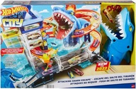 HOT WHEELS AUTODRÁHA MESTSKÝ PRÍSTAV SHARK ATTACK PARKOVACIA GARÁŽ + AUTO