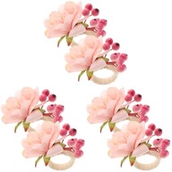 6 ks Svadobné krúžky na obrúsky z umelých kvetov