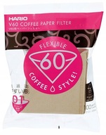 Hario V60-01 hnedé papierové odkvapkávacie filtre 100 ks