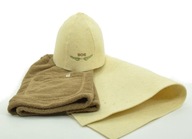 SET sauny pre mužov - Osuška/kilt, klobúk, podložka - XL