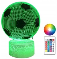 USB FUTBALOVÁ NOČNÁ LAMPA, FAREBNÁ, DIAĽKOVÉ, 4 REŽIMY