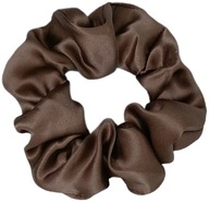 SILK gumička do vlasov - SILK Scrunchie - 100% SILK - hnedá