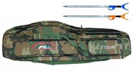 TAŠKA NA PRUTY 110 CM TRI KOMORY CAMO FL + 2 STOJANY ZDARMA