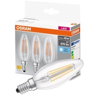 LED žiarovka na sviečku E14 4W 40W 4000K OSRAM 3PAK