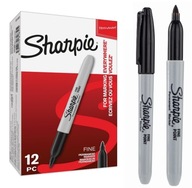 Permanentný popisovač SHARPIE Jemný čierny okrúhly 12 ks