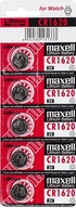 5x LÍTIOVÝ BATÉRIOVÝ KĽÚČ 3V CR 1620 MAXELL CR1620