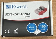 Rýchlospojka 2x2,5mm 2 kontakty E.4180 PAWBOL 100 kusov