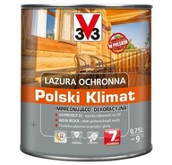 V33 Ochranná lazúra 0,75l POLSKÝ KLÍMA tmavý dub