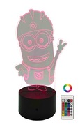 3D RGB LED NOČNÁ LAMPA MINIONK USB DIAĽKOVÉ