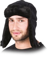 REIS Zateplená čiapka ushanka, univerzálna veľkosť, čierna - 1 ks