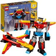 LEGO CREATOR SUPER ROBOT LIETADLO A DRAK 3V1 SET 31111 6+ 159 ELEMENTOV.