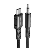 Acefast audio kábel USB typu C - 3,5 mm mini jack (samec) 1,2 m, AUX čierny