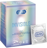 Neviditeľné lubrikované kondómy DUREX 24 kusov