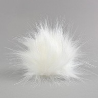 Čiapka pompom 12 cm sivobiela