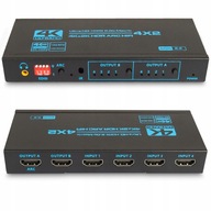 MATRIX HDMI 2.0 4x2 SWITCH SPLIT 4K60HZ HDCP 2.2 HDR SPDIF TOSLINK ARC