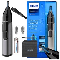 PHILIPS MULTIFUNKČNÝ ZATRIHAČ NOSOV NA UŠI, OBOČIE, fúzy + PUZDRO S BATÉRIOU