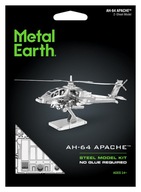 Model zostavy vrtuľníka Metal Earth Helicopter AH64 Apache.