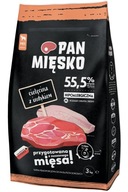 PAN MEAT Teľacie mäso s morčacím 3kg Chrumkavé suché krmivo pre psov M