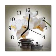 Sklenené nástenné hodiny Silent Orchid Flowers