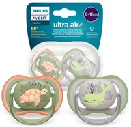 PHILIPS AVENT 2x cumlík ULTRA AIR PRIEdušný ortodontický SILIKÓN 6-18 M