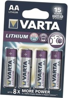 4 x Varta Lithium L91 R6 AA lítiové batérie