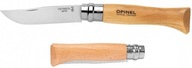 Bukový turistický nôž Opinel 8 inox, drevený nôž, skladací vreckový nôž, hríby