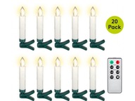20 bezdrôtových LED sviečok na vianočný stromček