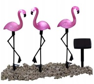 3 x DEKORAČNÁ SOLARNÁ LAMPA FLAMINGO 52,5 cm