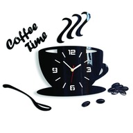 Kuchynské nástenné hodiny ModernClock - COFFE TIME 3D