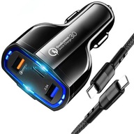 RÝCHLA USB NABÍJAČKA DO AUTOMA USB-C PD + KÁBEL