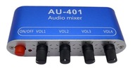 AU-401 4-kanálový stereo audio mixpult s 1 výstupom