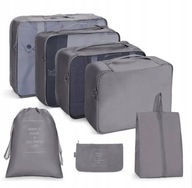 EC Travel set 7 kusov organizérov kozmetických tašiek Grey