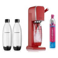 SodaStream ART RED saturátor + 2x POISTKOVÁ FĽAŠA 1L