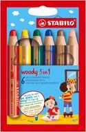 Pastelky STABILO Woody 3v1 - balenie 6 ks.