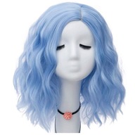 Cosplay WIG BLUE glam rock 40 cm anime vlny