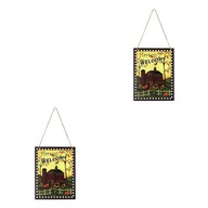 2 sady plakiet Pumpkin Scarecrow Plaques on