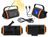 DYNAMO CRANK RADIO 4000mAh LCD Solar Emergency USB + AUX kábel