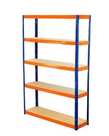 Kovová polica 213x110x45 5 1C modro-oranžová