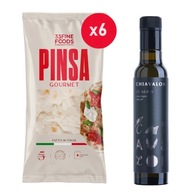 Pinsa Gourmet 230 g a prémiový olivový olej Chiavalon Ex Albis - SET 6 kusov