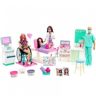 Barbie u lekára - Nemocničná klinika set + 4 bábiky HKB02