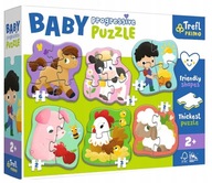 Puzzle Baby FARM Progresívne zvieratká na vidieku Puzzle Trefl 2+