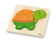 Prvé drevené puzzle korytnačky VIGA Baby Turtle