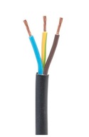 Elektrický drôt, lano OMY 3x0,75 čierne 1m